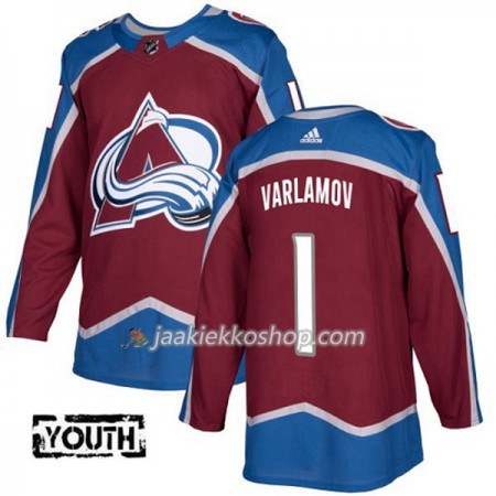 Lapsille NHL Colorado Avalanche Pelipaita Semyon Varlamov 1 Adidas 2017-2018 Burgundy Punainen Authentic